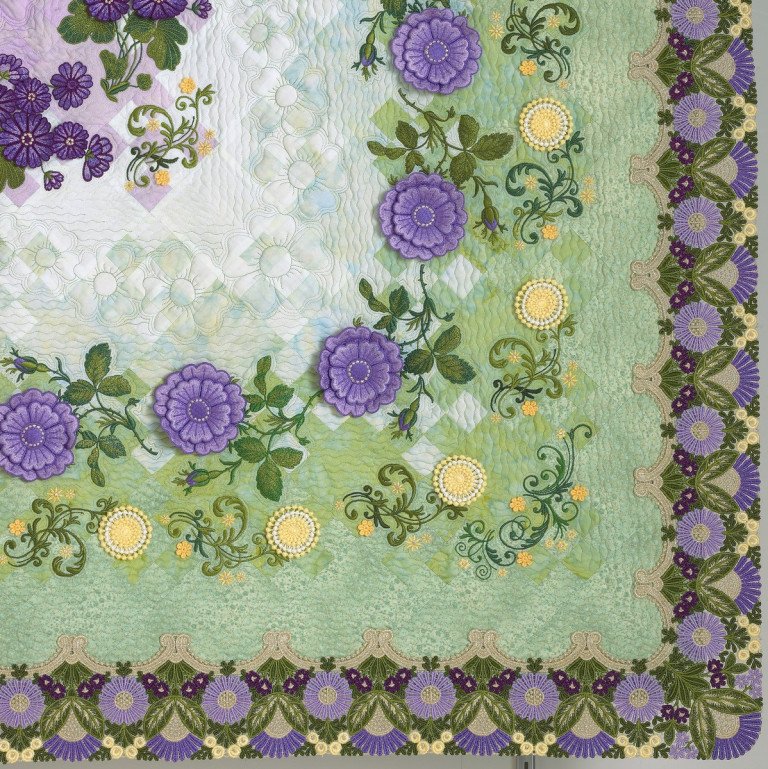A detail of “Gloria’s Garden” that Susan collaborated with her mother to create.